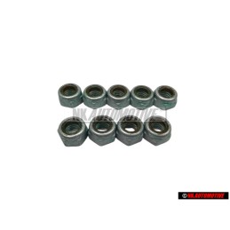 9x Original VW Hexagon Nut, Self-Locking - N 01118312