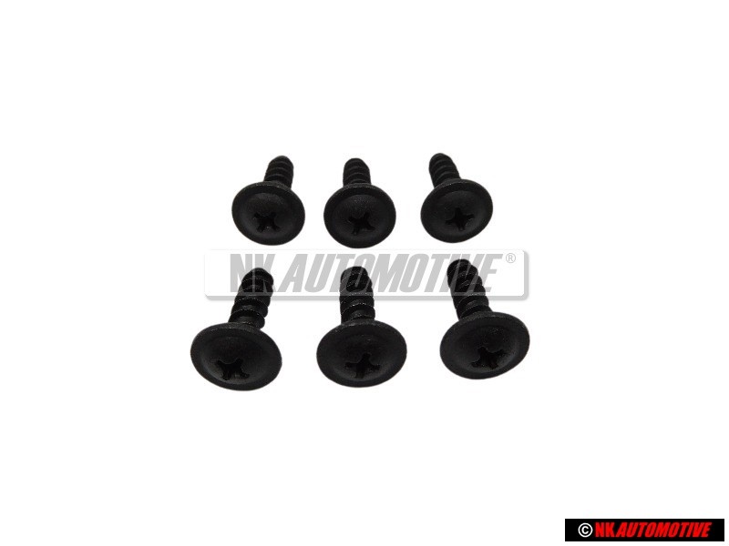 6x Original VW Oval Head Panel Screw H5X17 - 155853149