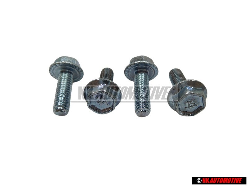 4x Original VW Bolt, Hex. Hd. With Shoulder, Self-Locking - N 0143441
