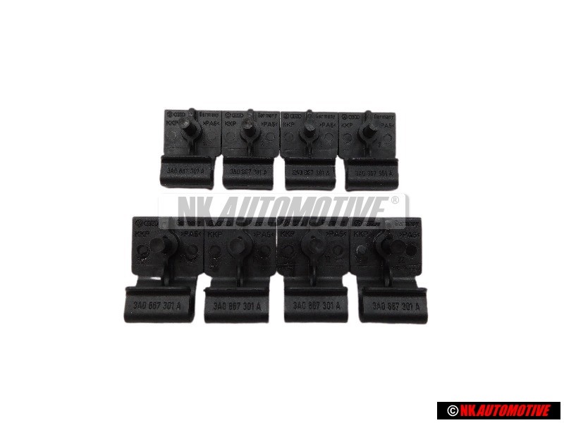 8x Original VW Door Panel Bottom Retaining Clip Bracket - 3A0867301 01C