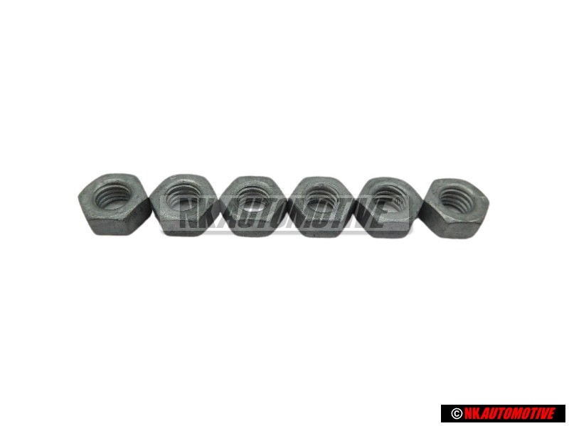 6x Original VW Hexagon Nut M6 - N 01100636