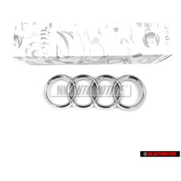 Original Audi Rings Front Grill Badge Emblem Chrome - 4D0853605