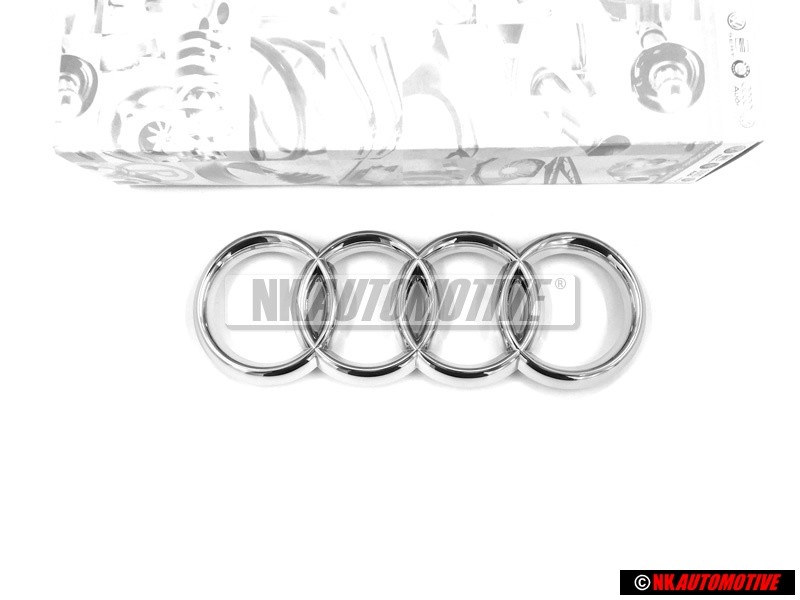 Original Audi Rings Front Grill Badge Emblem Chrome - 4D0853605