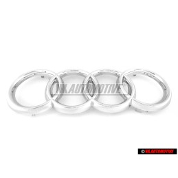Original Audi Rings Front Grill Badge Emblem Chrome - 4D0853605