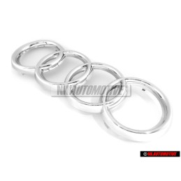 Original Audi Rings Front Grill Badge Emblem Chrome - 4D0853605
