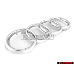 Original Audi Rings Front Grill Badge Emblem Chrome - 4D0853605