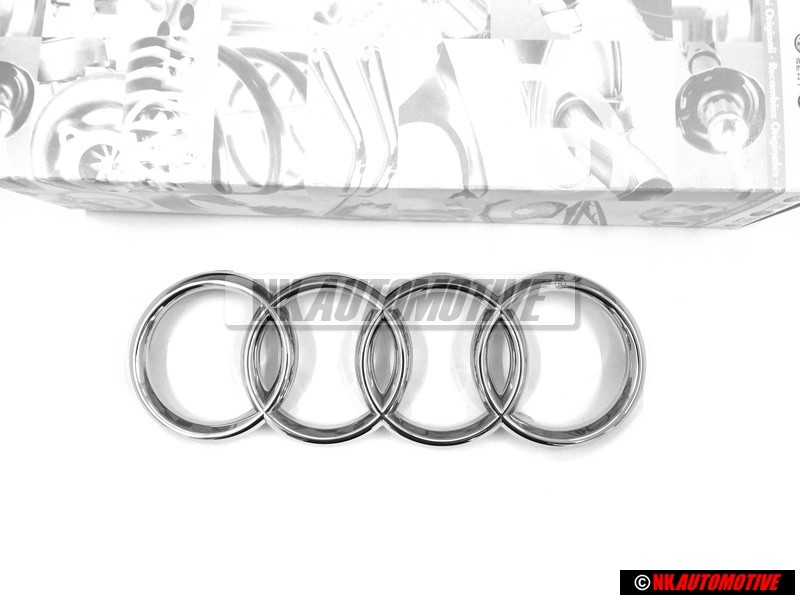 Original Audi Rings Front Grill Badge Emblem Chrome - 4D0853605A 2ZZ