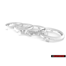 Original Audi Rings Front Grill Badge Emblem Chrome - 4D0853605A 2ZZ