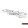 Original Audi Rings Front Grill Badge Emblem Chrome - 4D0853605A 2ZZ