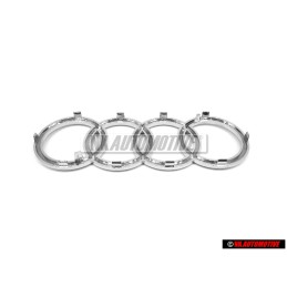 Original Audi Rings Front Grill Badge Emblem Chrome - 4D0853605A 2ZZ