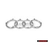 Original Audi Rings Front Grill Badge Emblem Chrome - 4D0853605A 2ZZ