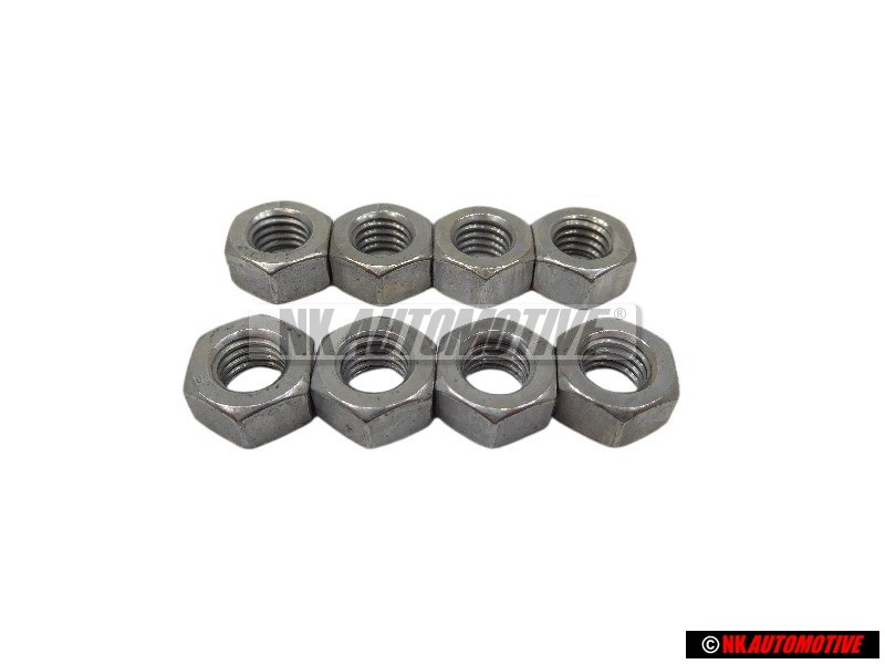 8x Original VW Hexagon Nut M8 - N 01100840