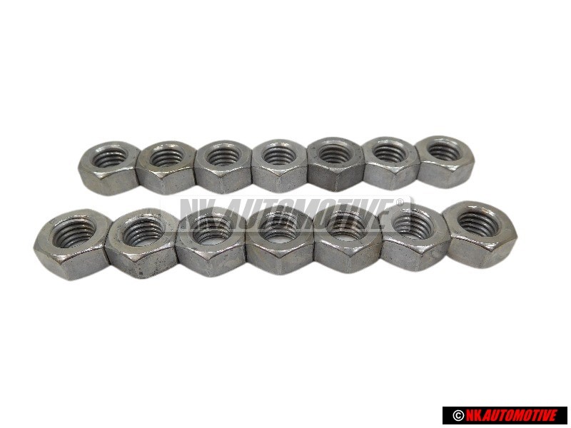 14x Original VW Hexagon Nut M8 - N 01100840