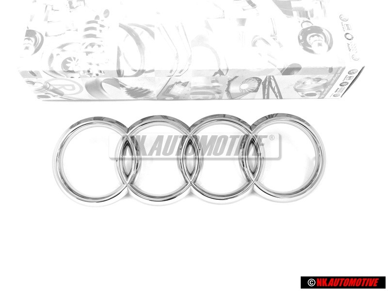 Original Audi Rings Front Grill Badge Emblem Chrome - 811853605A