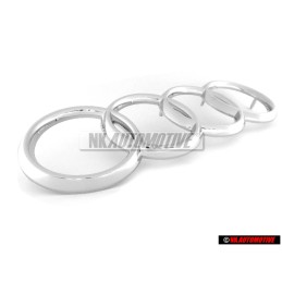 Original Audi Rings Front Grill Badge Emblem Chrome - 811853605A