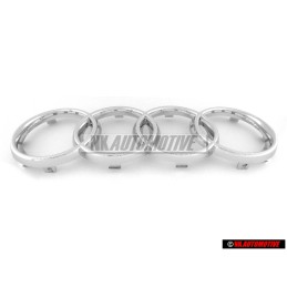 Original Audi Rings Front Grill Badge Emblem Chrome - 8L0853605 2ZZ