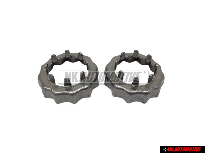 2x Original VW Rear Axle Spindle Nut Retainer Lock Ring - 803501221