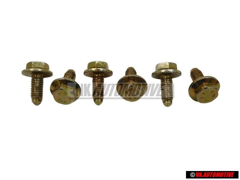 6x Original VW Hexagon Collared Bolt M10x25 - N 10141701