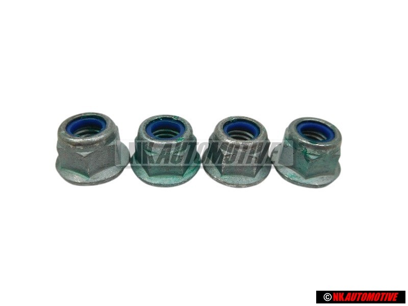 4x Original VW Hexagon Self Locking Collar Nut M8 - N 90183802