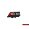 Original Audi S6 Front Grill Badge Emblem Black Chrome Red - 4B3853735A 2ZZ