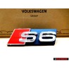 Original Audi S6 Front Grill Badge Emblem Black Chrome Red - 4F0853736F 2ZZ