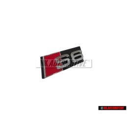Original Audi S6 Front Grill Badge Emblem Black Chrome Red - 4F0853736F 2ZZ