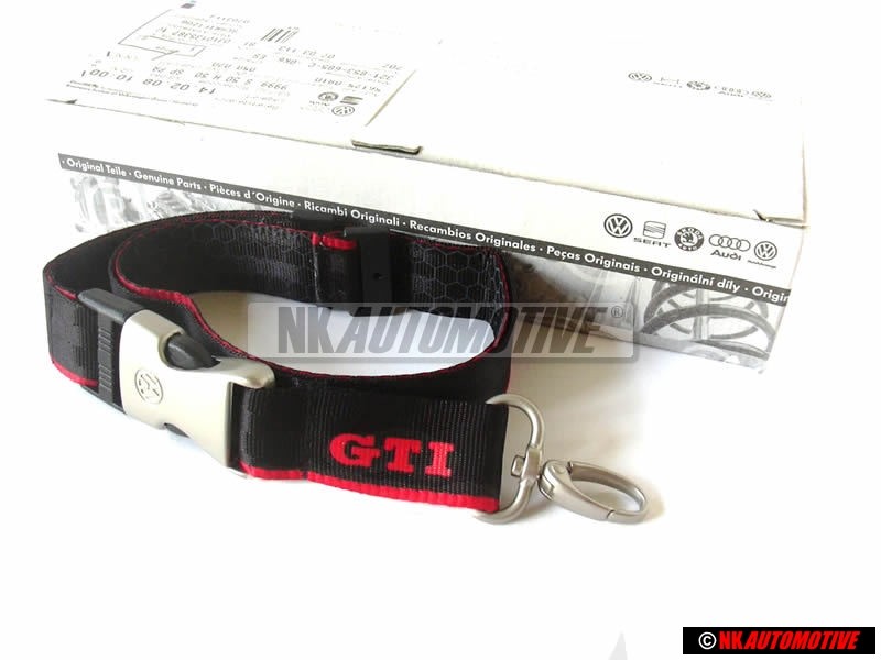 Original VW GTI Lanyard Black Red - 000087610 FWC