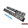 Original VW SET Front Rear Badges Emblems with Fixing Clips - Golf MK1 GTI