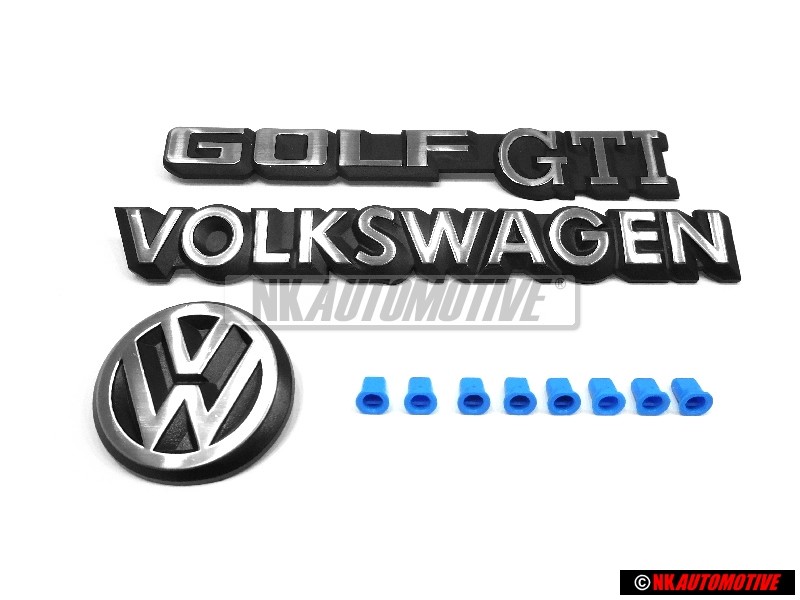 Original VW SET Rear Boot Badges Emblems - Golf Cabriolet MK1 Golf MK2