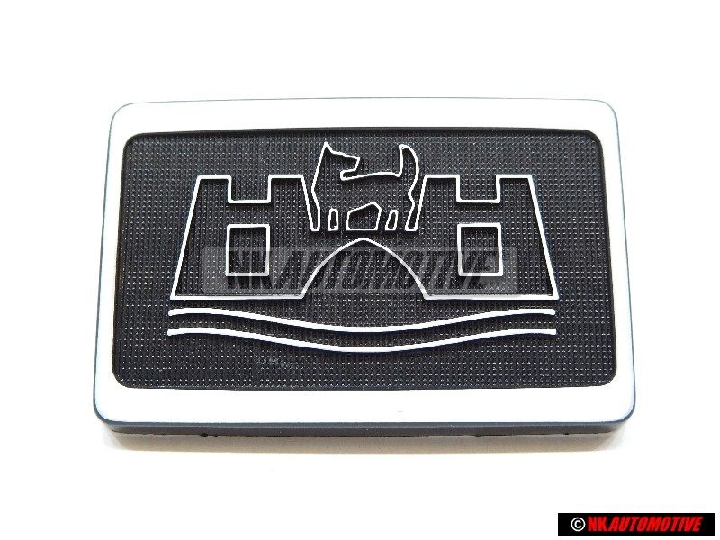 Original VW Trim With Emblem Satin Black White - 165853688A QV7