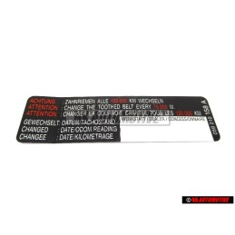 Original VW Attention Sticker For Toothbelt - 059010158A