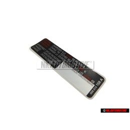 Original VW Sticker 'Attention' Change The Toothed Belt - 077010138B