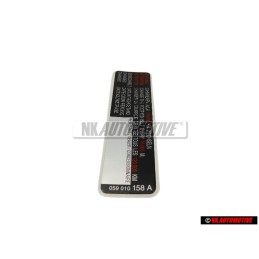 Original VW Sticker 'Attention' Change The Toothed Belt - 077010138B