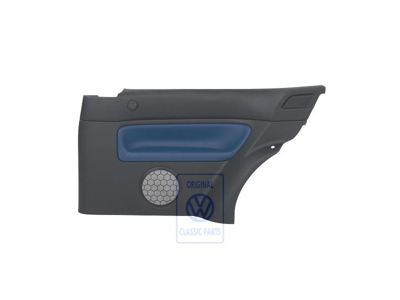 Original VW Side Panel Trim (Leather) Black/Jazz Blue - 1J3867044CCHSE