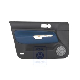 Original VW Door Panel Trim (Leather) Black/Jazz Blue - 1J4867011FDHSE