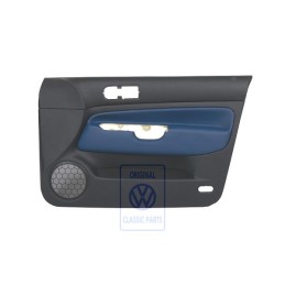 Original VW Door Panel Trim (Leather) Black/Jazz Blue - 1J4867012ELHSE