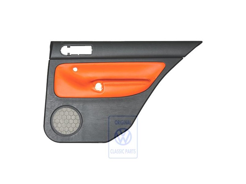 Original VW Door Panel Trim (Leather) Black/Tropical Orange - 1J6867212AHGEB