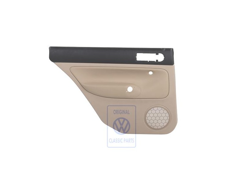 Original VW Door Panel Trim (Leather) Black/Light Beige - 1J9867211AAFWZ