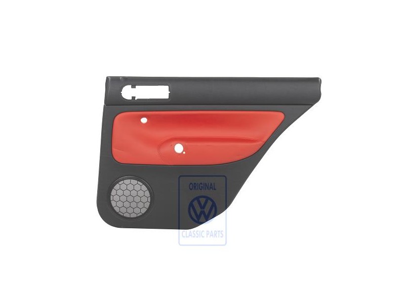 Original VW Door Panel Trim (Leather) Black/Tropical Orange - 1J9867211AAGEB