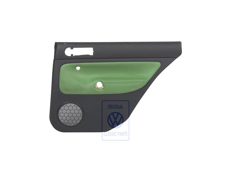 Original VW Door Panel Trim (Leather) Black/Cosmic Green - 1J9867212AAGED