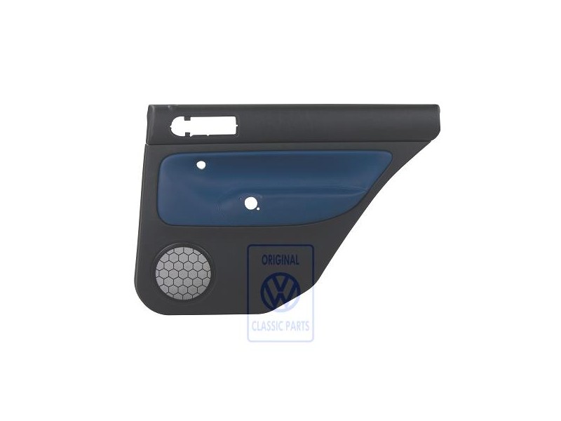 Original VW Door Panel Trim (Leather) Black/Orbitblue - 1J9867212ALGEC