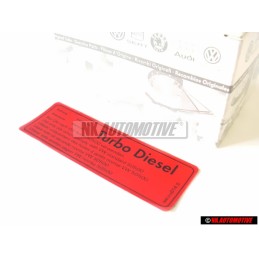 Original VW Notice Caution Turbo Diesel - 068010014S