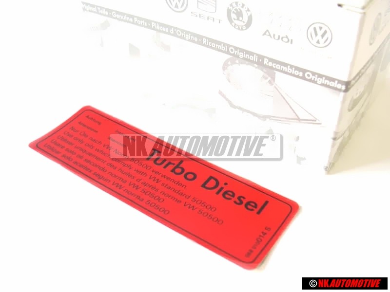 Original VW Notice Caution Turbo Diesel - 068010014S