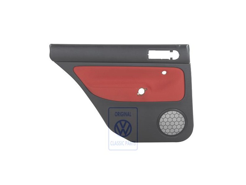 Original VW Door Panel Trim (Cloth) Black/Tropical Orange - 1J9867211Q GHF