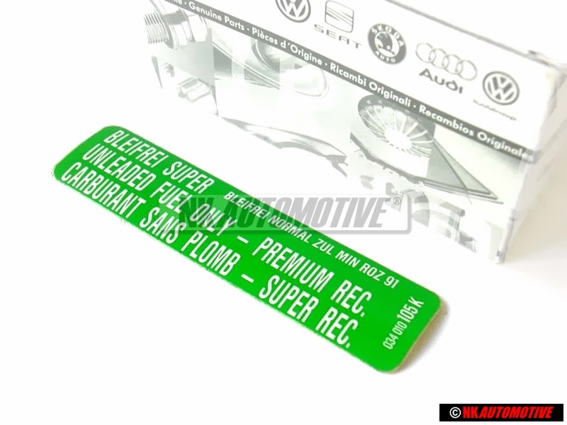 Original VW Sticker 91OCT - 034010105K