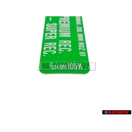 Original VW Sticker 91OCT - 034010105K