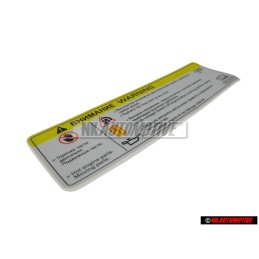Original Audi Sign 'Caution' High Voltage Turn Off Engine - 8K0010520D