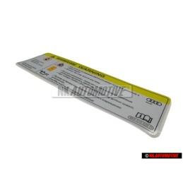 Original Audi Sign 'Caution' High Voltage Turn Off Engine - 8K0010520D