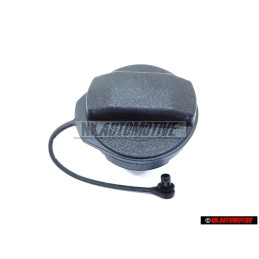 Original VW Cap With Retaining Strap For Fuel Tank Satin Black - 1J0201550AS9B9