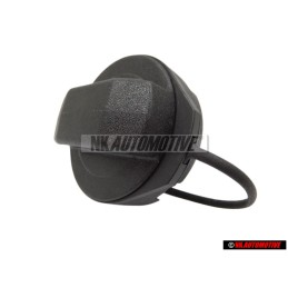 Original VW Cap With Retaining Strap For Fuel Tank Satin Black - 1J0201550AS9B9